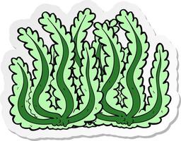 sticker of a cartoon seaweed vector