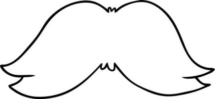 line drawing doodle of a mans moustache vector