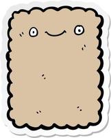 sticker of a cartoon biscuit vector