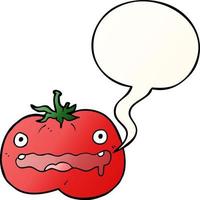 cartoon tomato and speech bubble in smooth gradient style vector