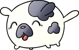 gradient cartoon kawaii cute patch dog vector
