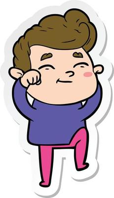 sticker of a happy cartoon man