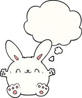 cute cartoon rabbit and thought bubble vector