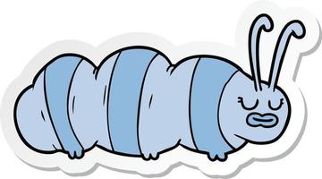 sticker of a funny cartoon bug vector