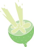 quirky hand drawn cartoon lime vector