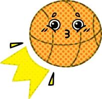 comic book style cartoon basketball vector