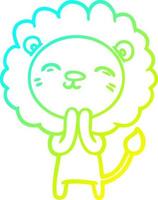cold gradient line drawing cartoon lion vector