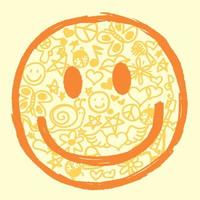 Graffiti smiley isolated placement print vector