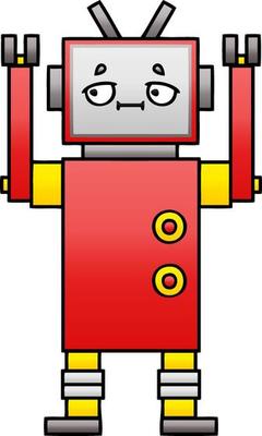 gradient shaded cartoon robot