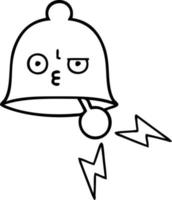 line drawing cartoon ringing bell vector