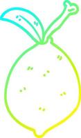 cold gradient line drawing cartoon lime fruit vector