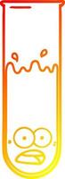 warm gradient line drawing cartoon test tube vector