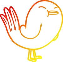 warm gradient line drawing cartoon bird vector