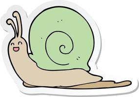 sticker of a cartoon snail vector