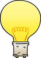 quirky gradient shaded cartoon light bulb vector