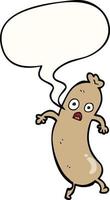 cartoon sausage and speech bubble vector