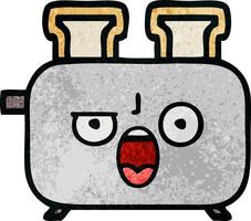 retro grunge texture cartoon of a toaster vector