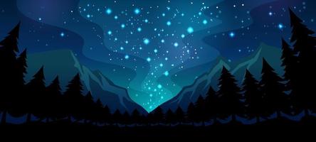 Nature Landscape with Milky Way Background vector