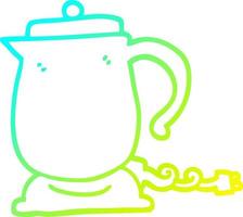 cold gradient line drawing cartoon kettle vector