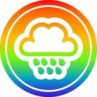 nube de lluvia circular en el espectro del arco iris vector