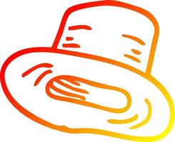 warm gradient line drawing cartoon top hat vector