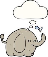 cartoon elephant and thought bubble vector