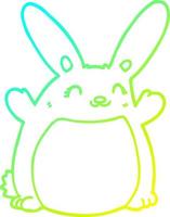 cold gradient line drawing cartoon rabbit vector