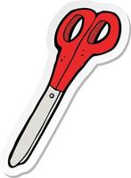 sticker of a cartoon scissors vector