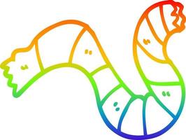 rainbow gradient line drawing cartoon rope vector