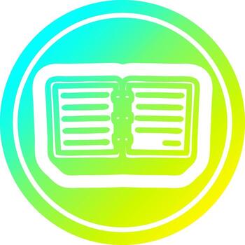 note book circular in cold gradient spectrum vector