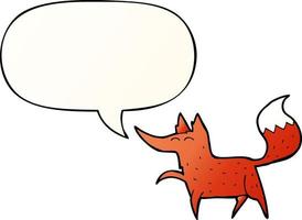 cartoon fox and speech bubble in smooth gradient style vector