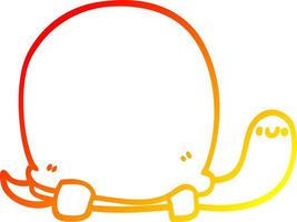 warm gradient line drawing cute cartoon tortoise vector