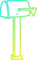 cold gradient line drawing mailbox vector