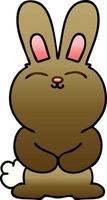 quirky gradient shaded cartoon rabbit vector