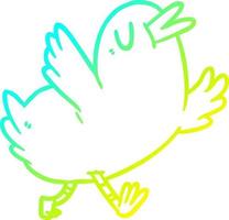 cold gradient line drawing happy bird vector