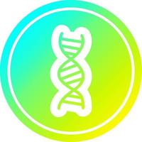 DNA chain circular in cold gradient spectrum vector