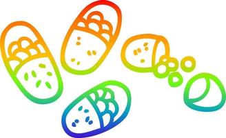 rainbow gradient line drawing cartoon tablets vector