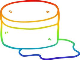dibujo de línea de gradiente de arco iris bañera de loción de belleza de dibujos animados