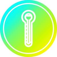glass thermometer circular in cold gradient spectrum vector