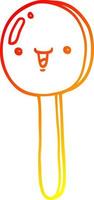 warm gradient line drawing cartoon lollipop vector