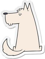 sticker of a cute cartoon dog vector