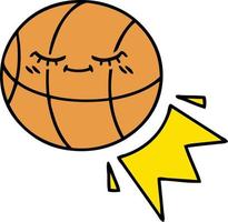 cute cartoon basketball vector