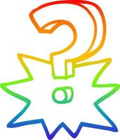 rainbow gradient line drawing cartoon question mark vector