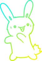 cold gradient line drawing cartoon rabbit vector