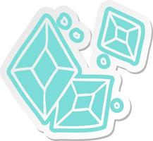 cartoon sticker of some ruby gems vector