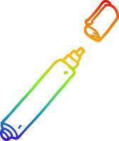 rainbow gradient line drawing cartoon office pen vector