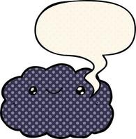 cartoon cloud and speech bubble in comic book style vector