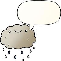 cartoon cloud and speech bubble in smooth gradient style vector