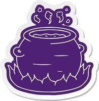 cartoon sticker of a pot of stew vector