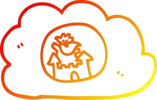 warm gradient line drawing cartoon god in heaven vector